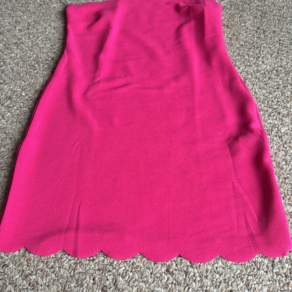 One shoulder scallop edge hot pink dress - Picture 12 of 12
